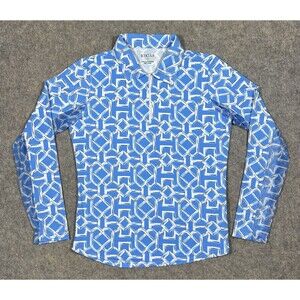 Icikuls 1/4 Zip Performance Pullover Shirt Women’s S Blue Mesh Golf Tennis